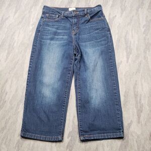Levis 512 Jeans Womens 10 Blue Perfectly Slimming Capri‎ Medium Wash Denim...